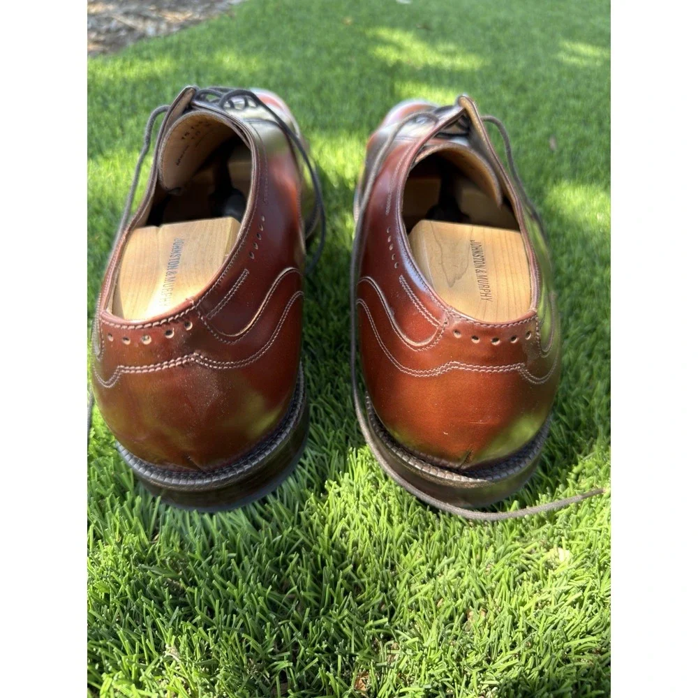 Johnston & Murphy Signature Series 15-1294 Brown Cap Toe Derby Shoes 10 W
